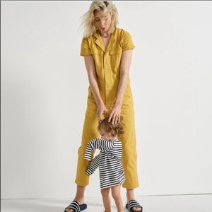 Yellow Madewell short sleeved jumpsuit